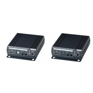 HE02N Комплект (передатчик + приёмник) для передачи HDMI + Ethernet + ИК управление + RS232 + ARC